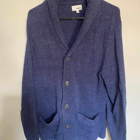Men’s Sonoma size medium blue button up cardigan - Picture 1 of 4